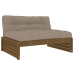 Juego muebles jardín 2 pzas y cojines madera maciza marrón miel