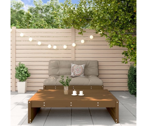 Juego muebles jardín 2 pzas y cojines madera maciza marrón miel