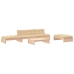 Juego de muebles de jardín 5 piezas y cojines madera maciza