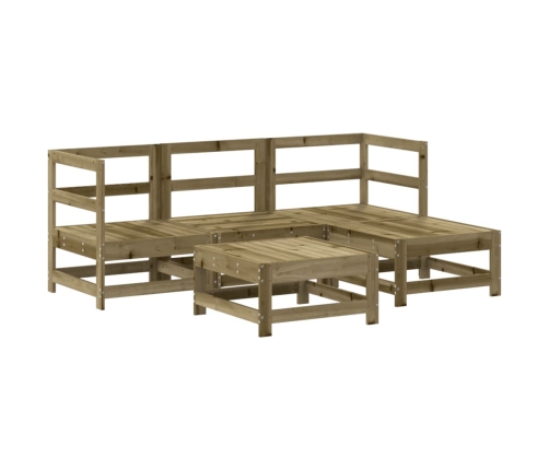 Juego de sofás de jardín 5 piezas madera de pino impregnada