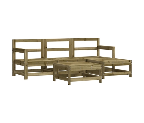 Juego de sofás de jardín 5 piezas madera de pino impregnada