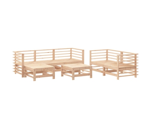 Juego de muebles de jardín 7 piezas madera maciza de pino