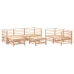 Juego de muebles de jardín 7 piezas madera maciza de pino