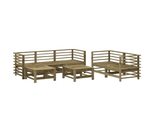 Juego de muebles de jardín 7 pzas madera de pino impregnada