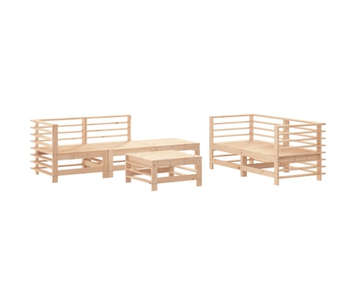 Juego de muebles de jardín 6 piezas madera maciza de pino