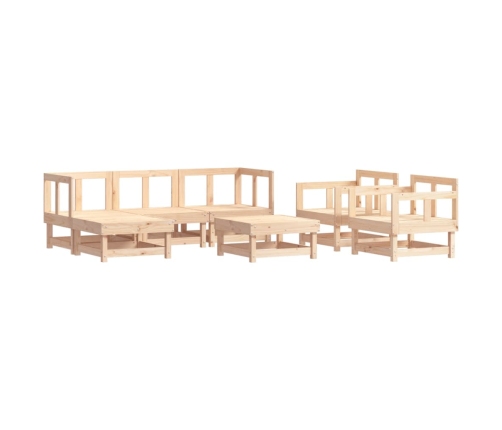 Juego de muebles de jardín 7 piezas madera maciza de pino