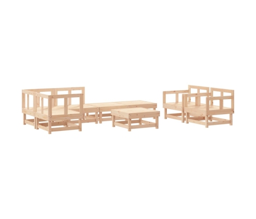 Juego de muebles de jardín 8 piezas madera maciza de pino