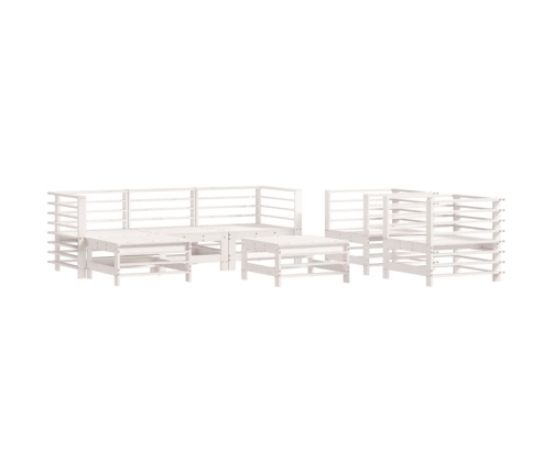 Juego de muebles de jardín 7 pzas madera maciza de pino blanco