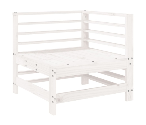 Juego de muebles de jardín 7 pzas madera maciza de pino blanco