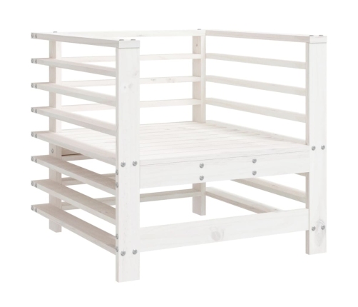 Juego de muebles de jardín 7 pzas madera maciza de pino blanco