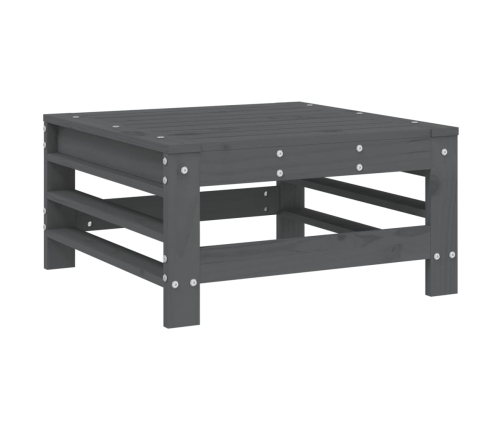 Juego de muebles de jardín 7 piezas madera maciza de pino gris