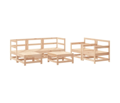 Juego de muebles de jardín 7 piezas madera maciza de pino