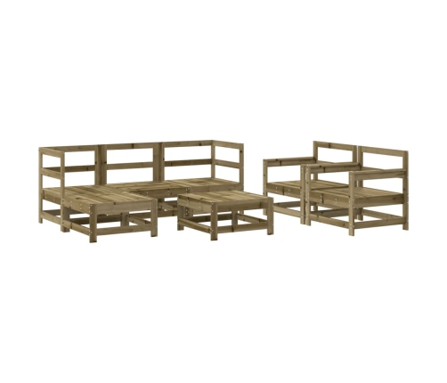 Juego de muebles de jardín 7 pzas madera de pino impregnada