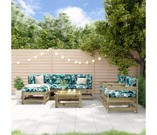 Juego de muebles de jardín 7 pzas madera de pino impregnada