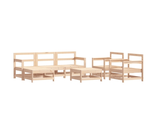 Juego de muebles de jardín 7 piezas madera maciza de pino