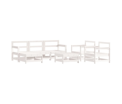 Juego de muebles de jardín 7 pzas madera maciza de pino blanco