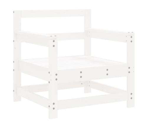 Juego de muebles de jardín 7 pzas madera maciza de pino blanco