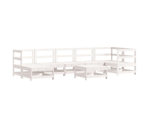 Juego de muebles de jardín 8 piezas madera maciza pino blanco