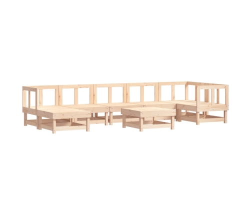 Juego de muebles de jardín 8 piezas madera maciza de pino