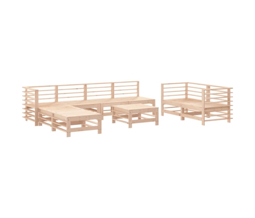 Set de mesa y taburetes altos jardín 9 pzas madera maciza pino