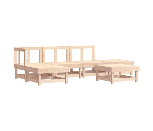 Juego de muebles de jardín 6 piezas madera maciza de pino