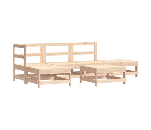 Juego de muebles de jardín 6 piezas madera maciza de pino