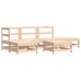 Juego de muebles de jardín 6 piezas madera maciza de pino