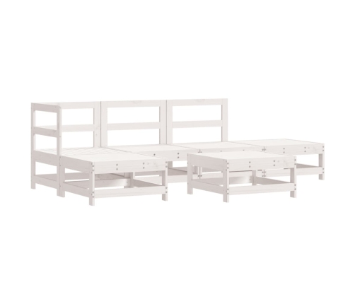 Juego de muebles de jardín 6 piezas madera maciza pino blanco