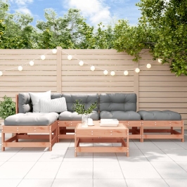 Juego de muebles de jardín 6 pzas madera maciza abeto Douglas
