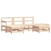 Juego de muebles de jardín 6 piezas madera maciza de pino