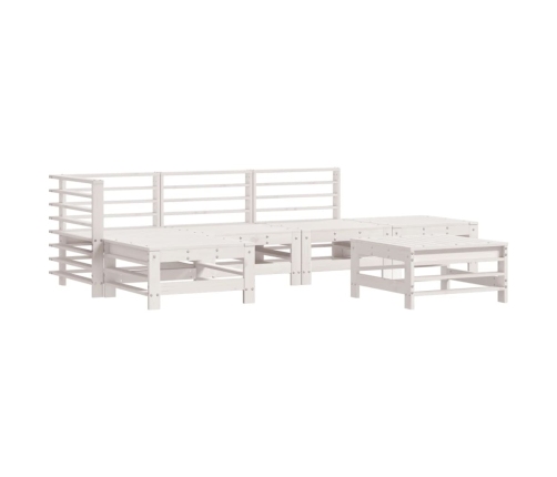 Juego de muebles de jardín 6 piezas madera maciza pino blanco