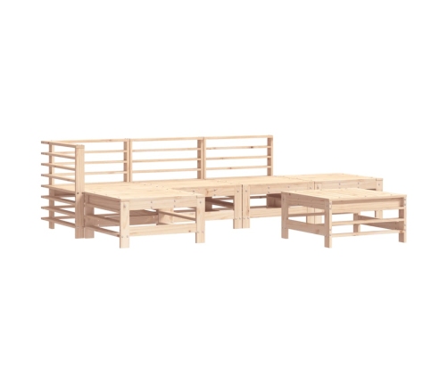 Juego de muebles de jardín 6 piezas madera maciza de pino