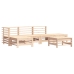 Juego de muebles de jardín 6 piezas madera maciza de pino