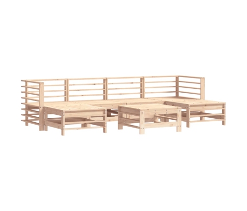 Juego de muebles de jardín 7 piezas madera maciza de pino