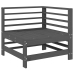 Juego de muebles de jardín 7 piezas madera maciza de pino gris
