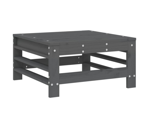 Juego de muebles de jardín 7 piezas madera maciza de pino gris