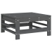 Juego de muebles de jardín 7 piezas madera maciza de pino gris