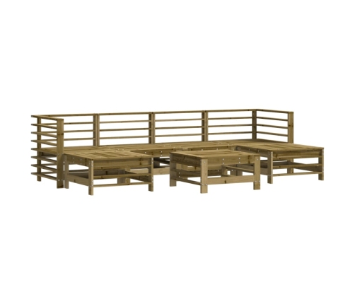 Juego de muebles de jardín 7 pzas madera de pino impregnada