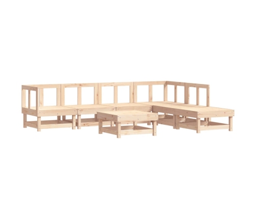 Juego de muebles de jardín 7 piezas madera maciza de pino