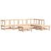 Juego de muebles de jardín 7 piezas madera maciza de pino