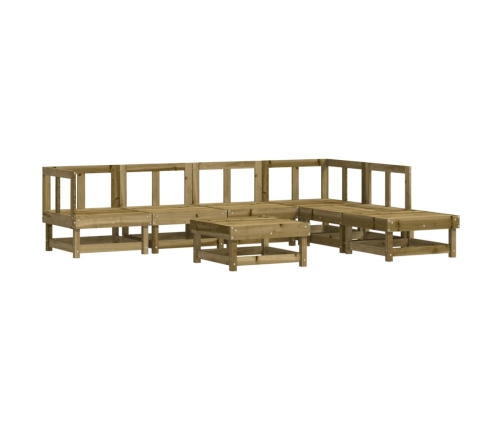 Juego de muebles de jardín 7 pzas madera de pino impregnada