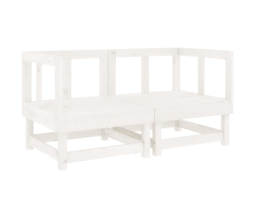 Juego de muebles de jardín 11 piezas madera maciza pino blanco