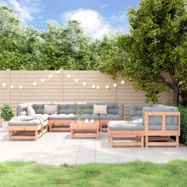Juego de muebles de jardín 11 pzas madera maciza abeto Douglas
