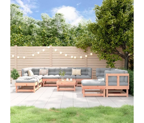 Juego de muebles de jardín 11 pzas madera maciza abeto Douglas
