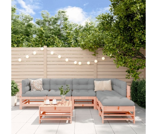 Juego de muebles de jardín 7 pzas madera maciza abeto Douglas