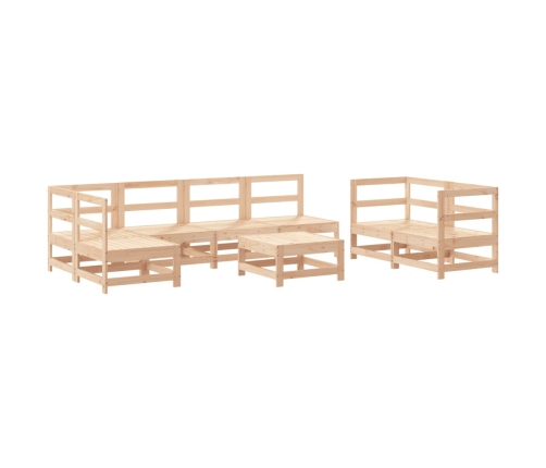 Juego de muebles de jardín 8 piezas madera maciza de pino
