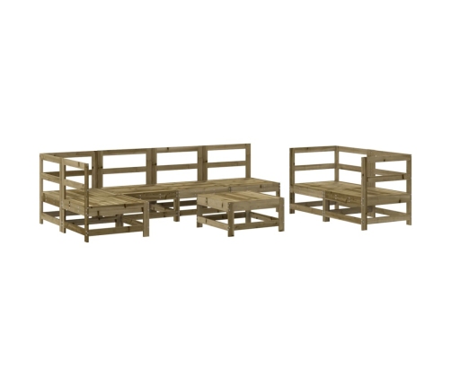 Juego de muebles de jardín 8 pzas madera de pino impregnada