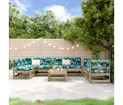 Juego de muebles de jardín 8 pzas madera de pino impregnada