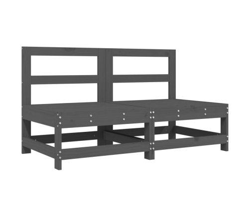 Mesa y taburetes altos jardín 6 pzas madera maciza de pino gris