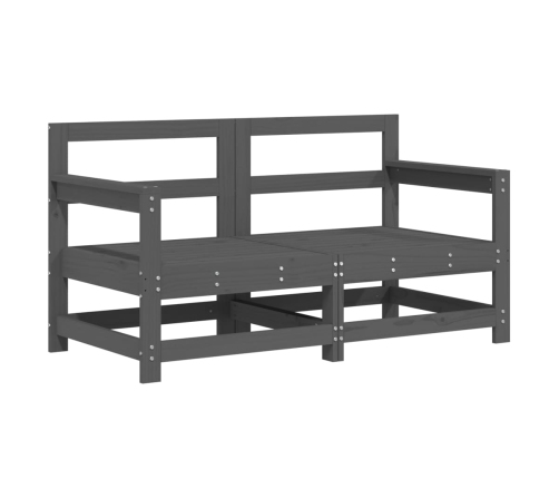 Mesa y taburetes altos jardín 6 pzas madera maciza de pino gris